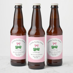 A Little Lucky Charm Shamrock Baby Shower  Beer Bottle Label