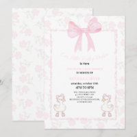 A Little Lucky Duckie Pink Bow Floral Baby Shower