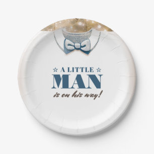 A Little Man is on His Way Baby Shower Paper Plate