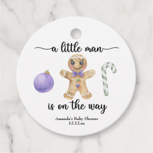 A little man is on the way! Christmas cookies Favour Tags