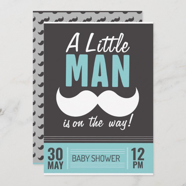 A Little man is on the way Invitation (Front/Back)