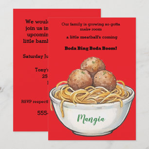 A Little Meatball Baby Shower Invitation