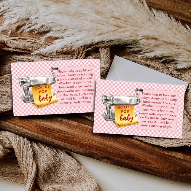 A Little Meatball Books For Baby Pink Baby Shower Enclosure Card (Creator Uploaded)