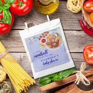 A Little Meatball Is On The Way Blue Baby Shower Favour Bags