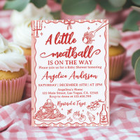 A Little Meatball Italian Baby Shower Invitation