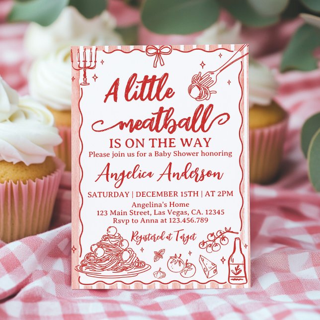 A Little Meatball Italian Baby Shower Invitation (Creator Uploaded)