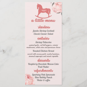 A little menu Pink Peony Baby Shower Photo