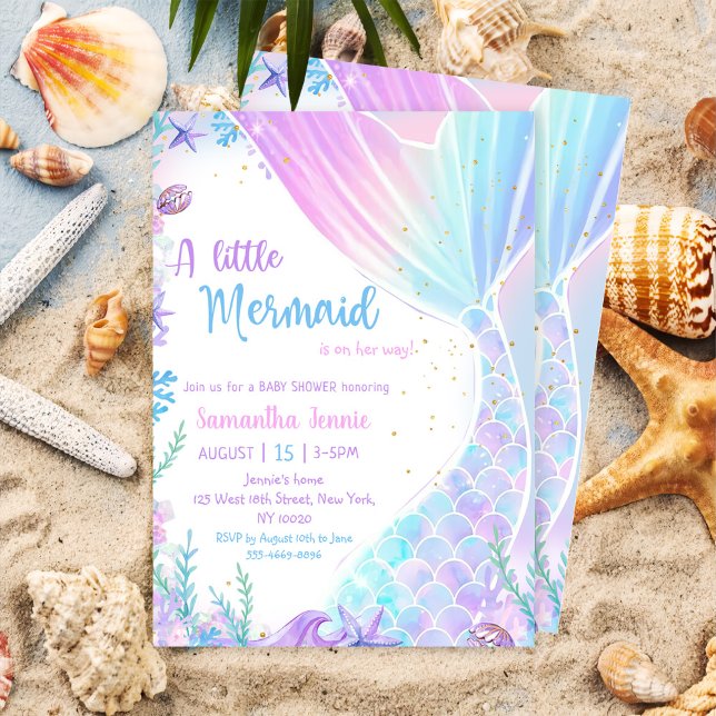 A Little Mermaid Baby Shower Party Invitation (Creator Uploaded)
