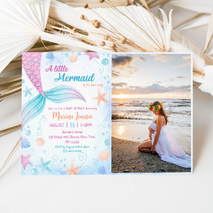 A Little Mermaid Baby Shower Party Photo Invitation