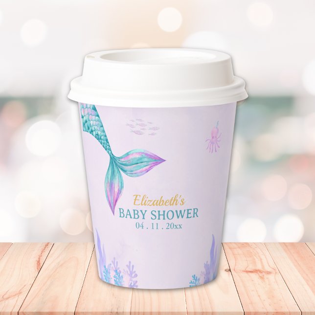 a Little Mermaid is on her way Girl Baby Shower Paper Cups (Creator Uploaded)