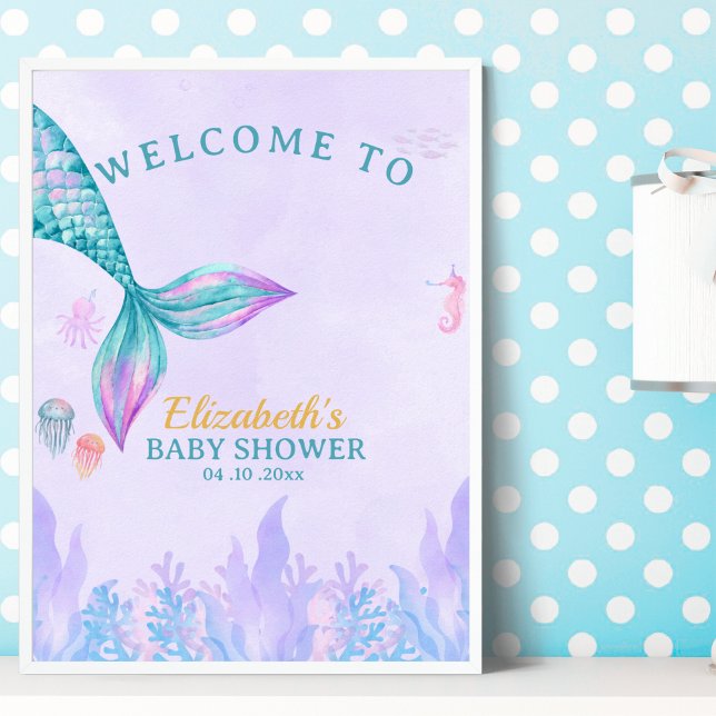 a Little Mermaid is on her way Girl Baby Shower Poster (Creator Uploaded)