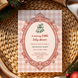 a little merry christmas handwritten baby shower invitation