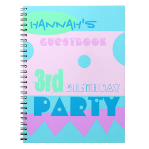 A little Monster 3rd Birthday Party Guestbook Spiral Notebook