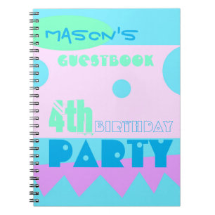 A Little Monster 4th Birthday Party Guestbook Spiral Notebook