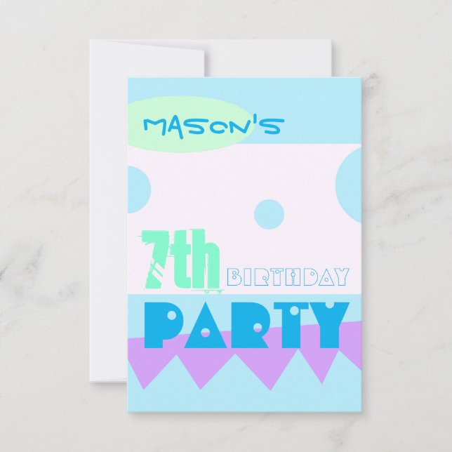 A Little Monster 7th Birthday Party Invitation (Front)