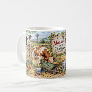 A Little Moo-schief Farmyard Cow Mug