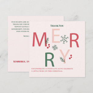 A Little More Joy This Christmas Baby Sprinkle Thank You Card