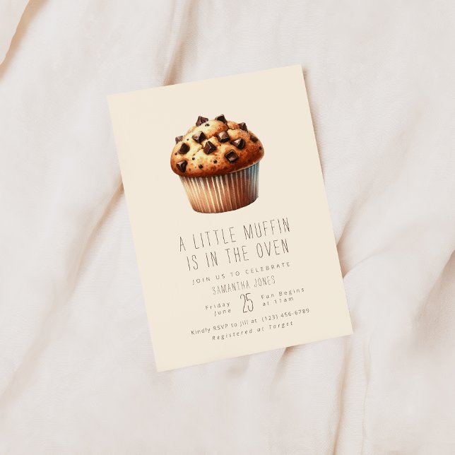 A Little Muffin Is In The Oven Baby Shower Invite (Creator Uploaded)