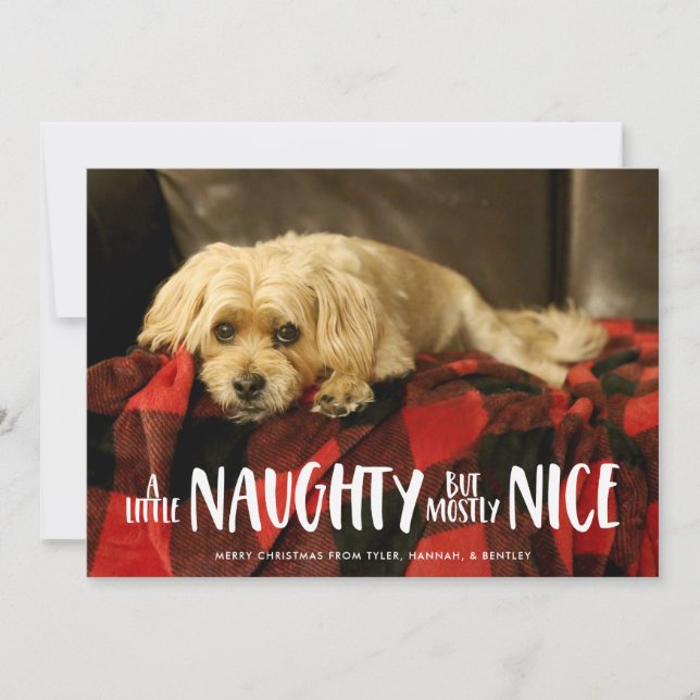 A Little Naughty | Photo Holiday Card (Front)