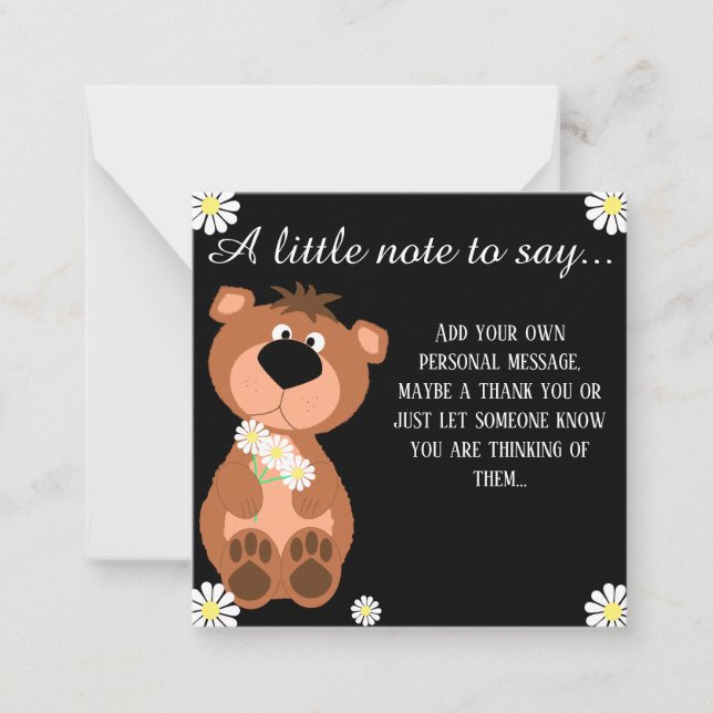 A Little Note to Say Thinking of You Editable Card (Front)