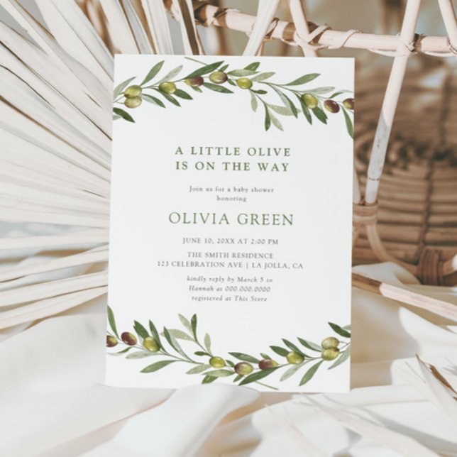 A Little Olive Baby Shower  Invitation (Creator Uploaded)