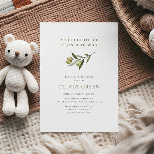 A Little Olive Minimalist Baby Shower  Invitation