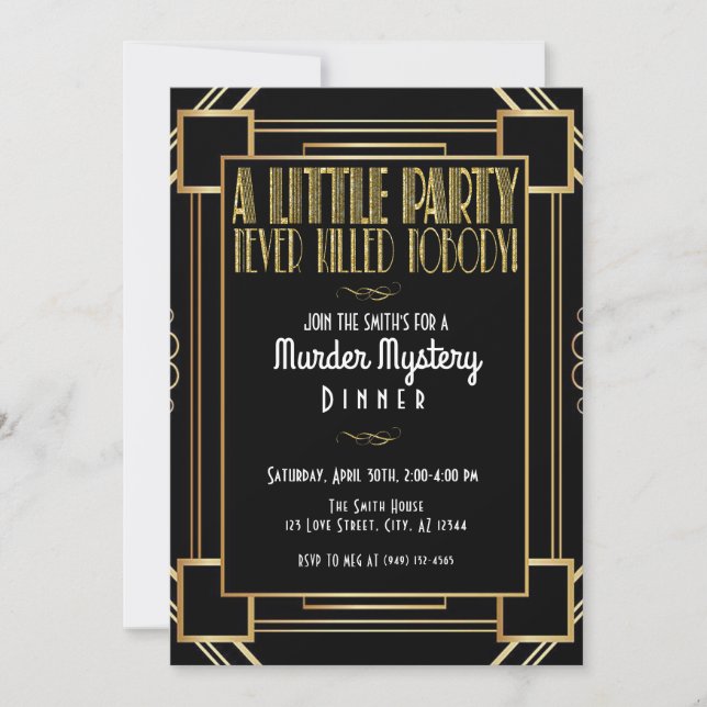 A little party never killed nobody Murder Mystery Invitation (Front)
