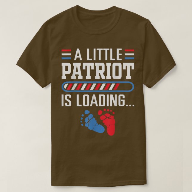 A Little Patriot Loading 4th of July Pregnancy Ann T-Shirt (Design Front)