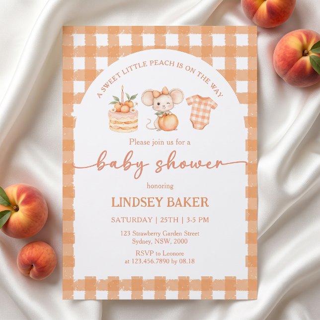 A Little Peach Baby Shower Invitation (Creator Uploaded)