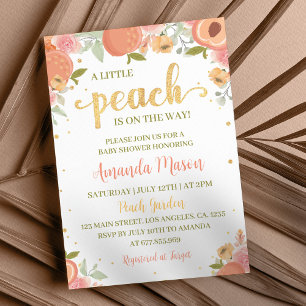 A Little Peach Girl Baby Shower Invitation