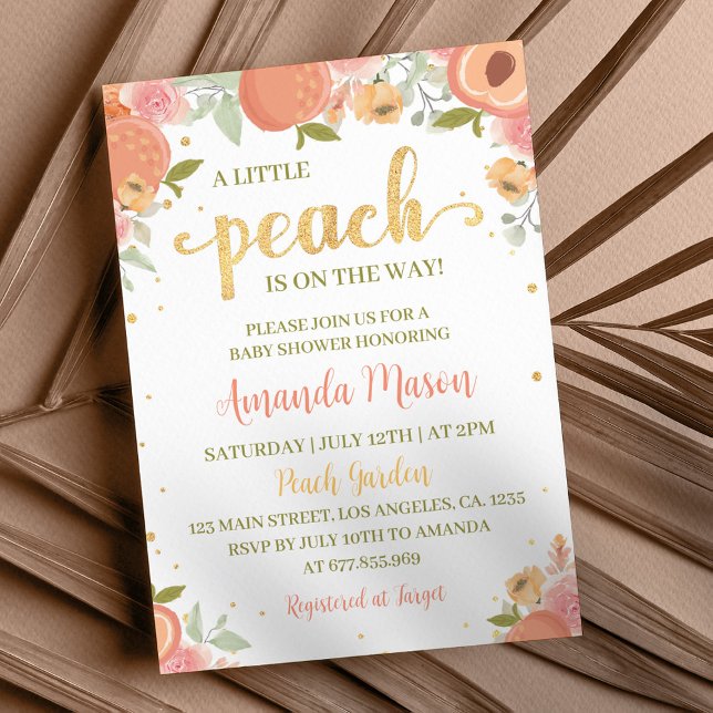 A Little Peach Girl Baby Shower Invitation (Creator Uploaded)