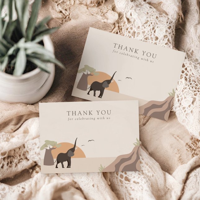 A Little Peanut | Boho Jungle Safari Thank You Card (Creator Uploaded)