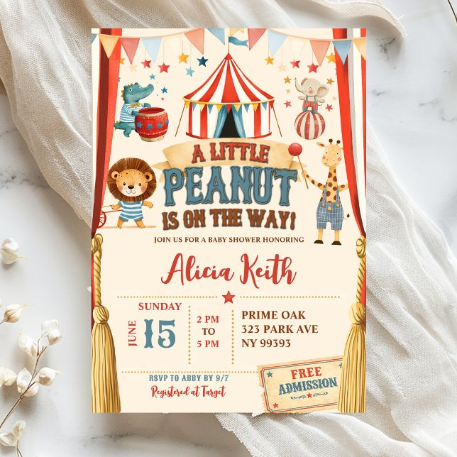 A Little Peanut Circus Baby Shower Invitation (Creator Uploaded)
