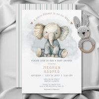 A Little Peanut Elephant Blue Baby Shower