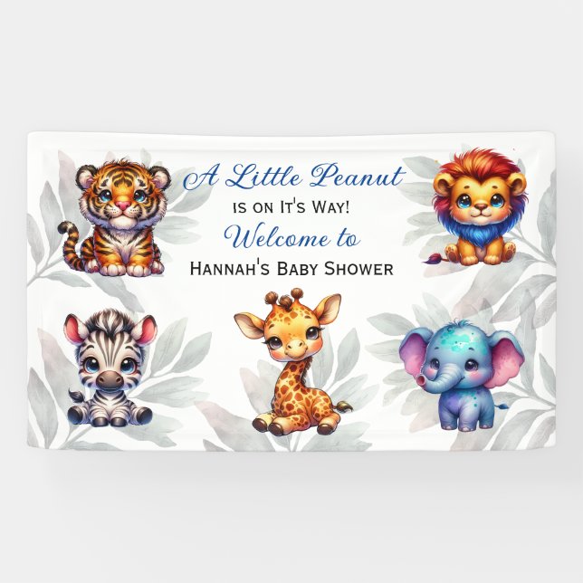 A Little Peanut is on It's Way | Baby Shower Banner (Horizontal)