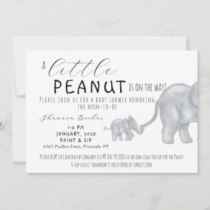 A little peanut is on the way, baby shower invite