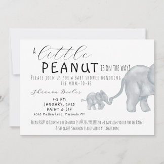 A little peanut is on the way, baby shower invite