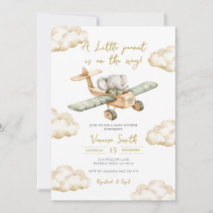A Little Peanut is on the Way Elephant Baby Shower Invitation