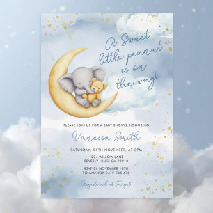 A Little Peanut is on the Way Elephant Baby Shower Invitation