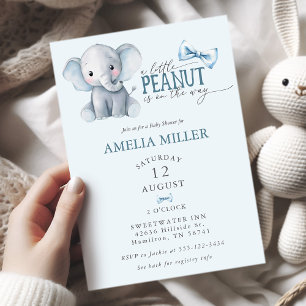 A Little Peanut is on the Way Elephant Baby Shower Invitation