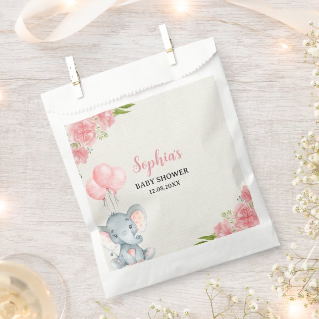 A Little Peanut is on the Way Elephant Favour Bags (Clipped)