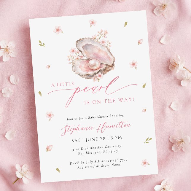 A Little Pearl Baby Shower Invitation (Creator Uploaded)