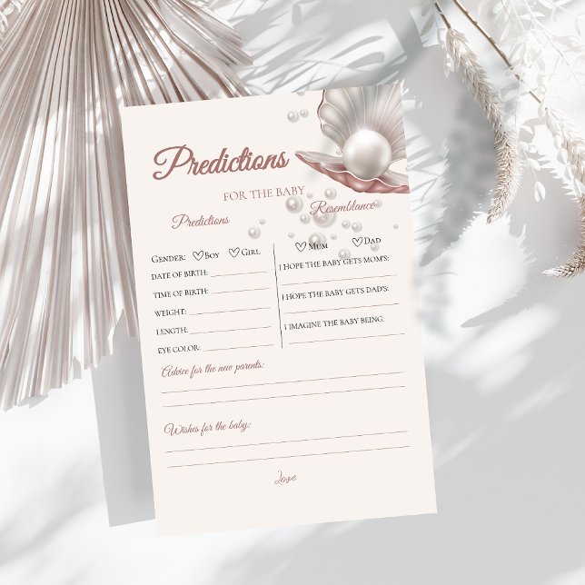 A little pearl baby shower Predictions Game (Creator Uploaded)