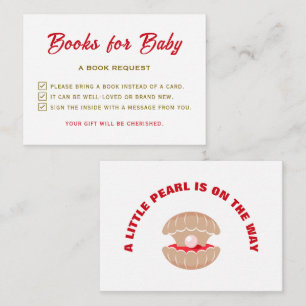 A Little Pearl Fun Baby Shower Please Bring A Book Enclosure Card