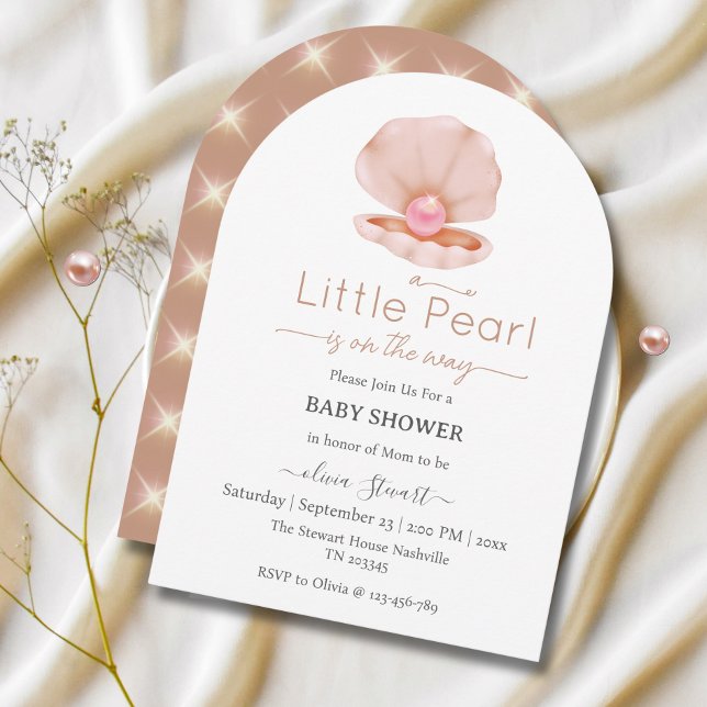 A little pearl is on the way Baby Shower Invitation (Creator Uploaded)