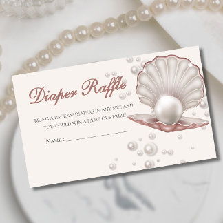 a little pearl under sea baby shower Diaper Enclosure Card