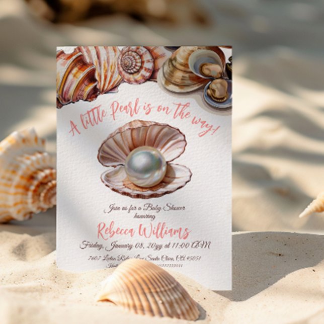 A Little Pearl Under the Sea Baby Shower Invitation (Creator Uploaded)