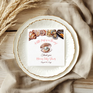 A Little Pearl Under the Sea Girl Baby Shower Napkin