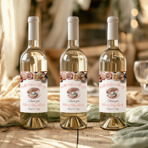 A Little Pearl Under the Sea Girl Baby Shower Wine Label