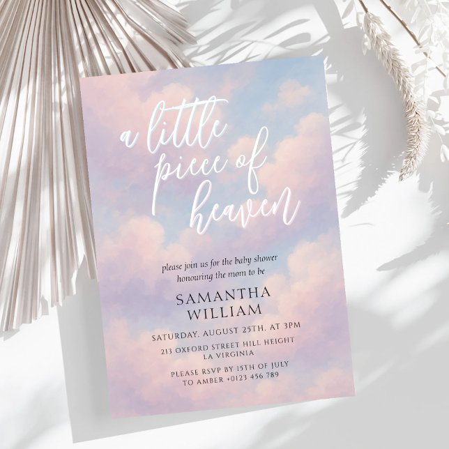 A Little Piece of Heaven Baby Shower Invitation  (Creator Uploaded)